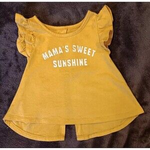 shirt 12 months Girls Grayson Mini Yellow Partial open back  baby Sleeveless